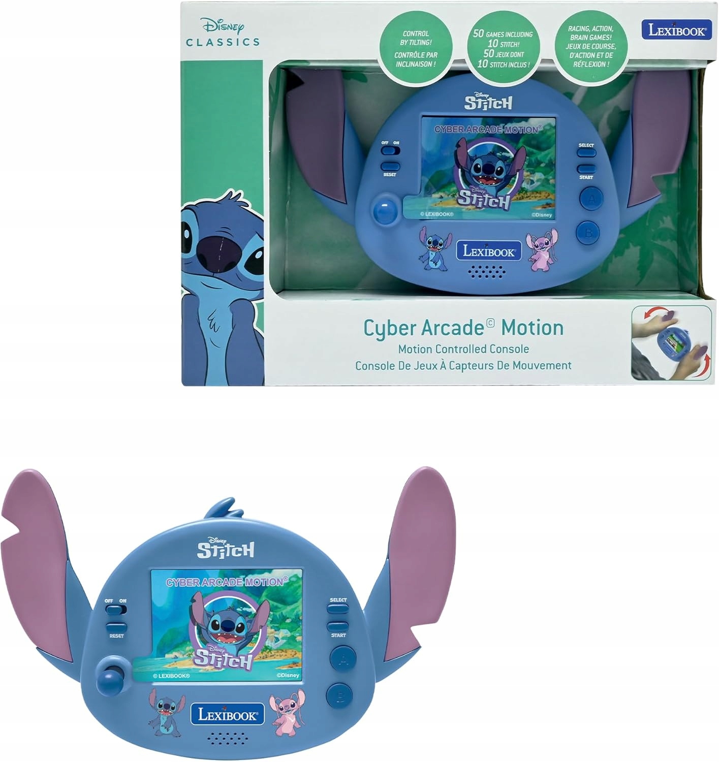 Konzola na ovládanie gestami Disney Stitch 2,8'' LCD 50 hier